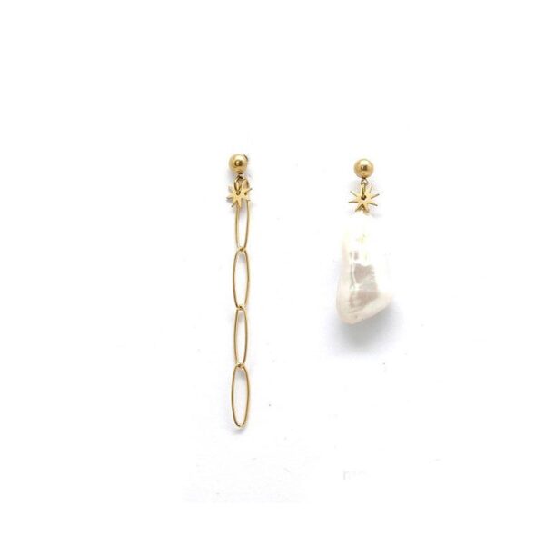 Boucles asymétrique Perle baroque