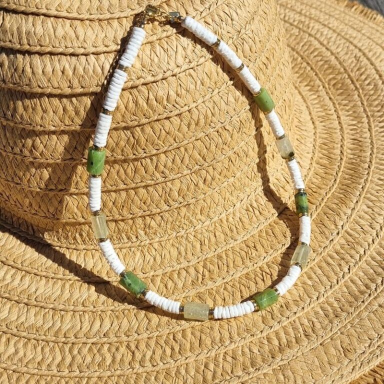 collier choker agate verte