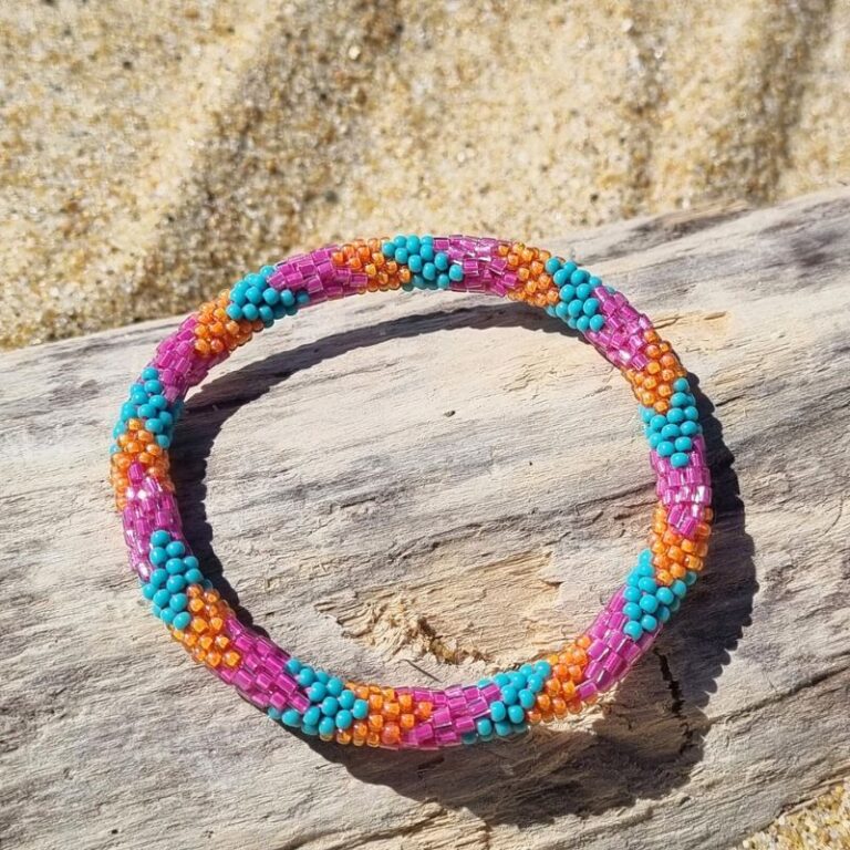 bracelet népalais rose/orange