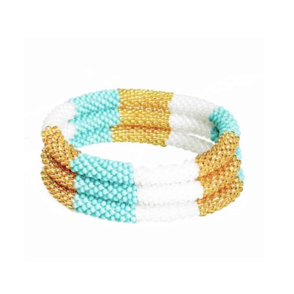 Bracelet népalais turquoise doré