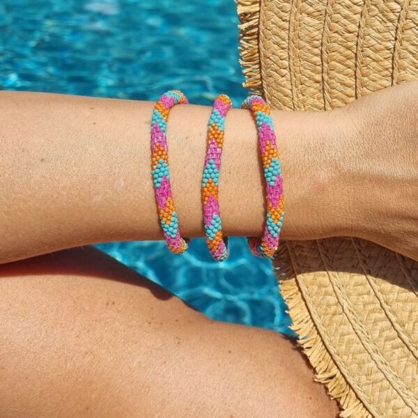 bracelet nepalais rose-orange