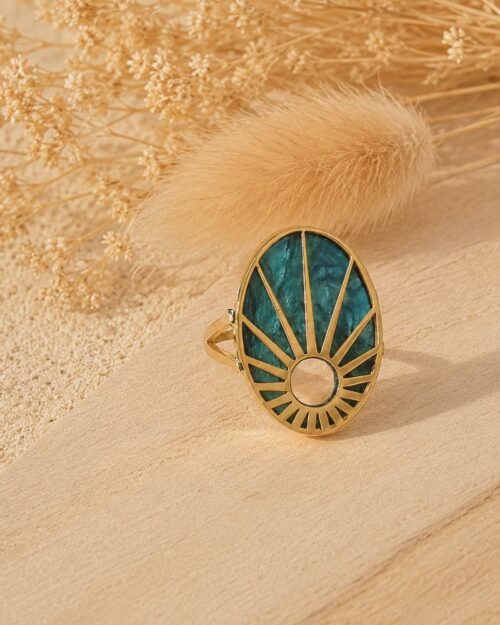bague d'été caméo turquoise bijou bohm pairs