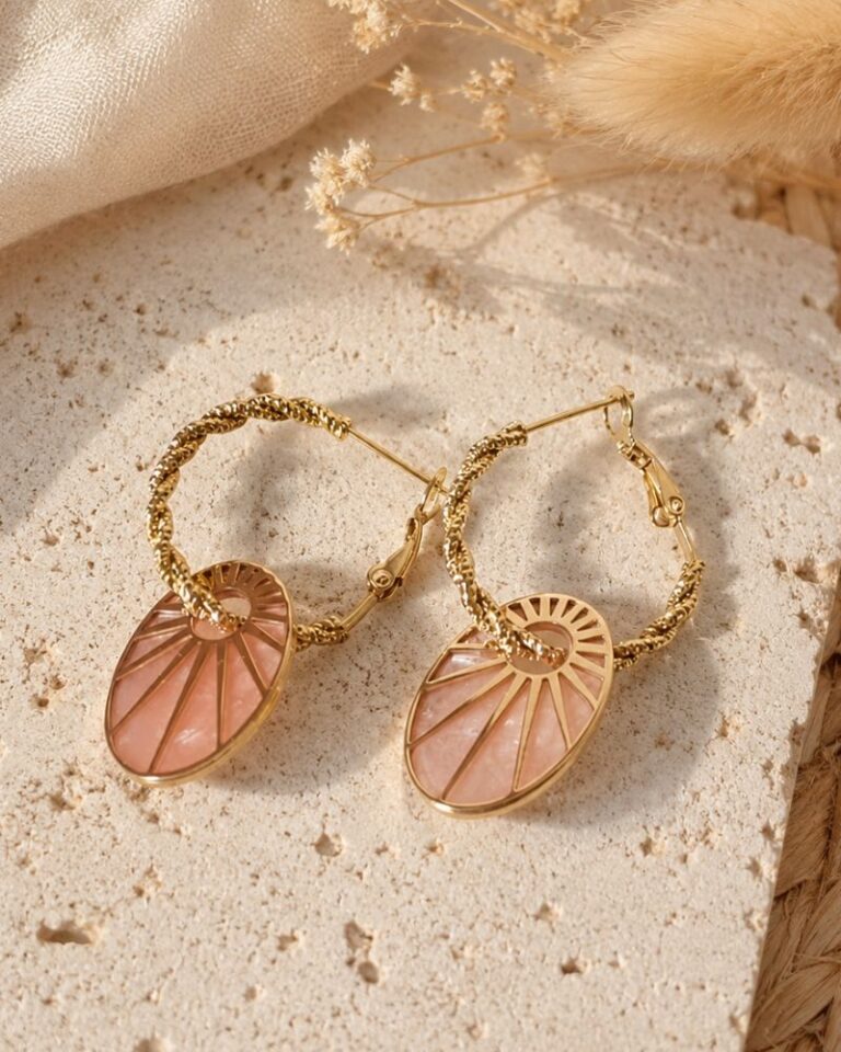 créoles caméo rose créoles pour l'été caméo nacre rose création bohm paris