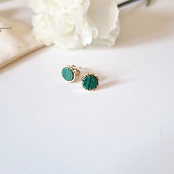 Boucles d'oreilles Emllo Malachite