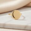 bague femme plaqué or 18 kt avec pastille