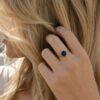 bague acier doré ajustable emllo lapis lazuli bohm paris