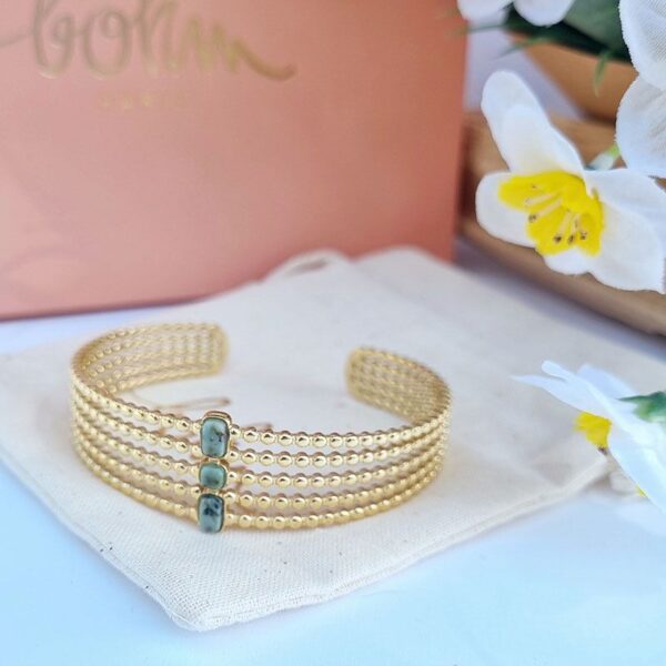 jonc acier turquoise africaine