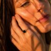 bague emllo onyx bague acier inoxydable et pierre onyx Emllo bohm paris