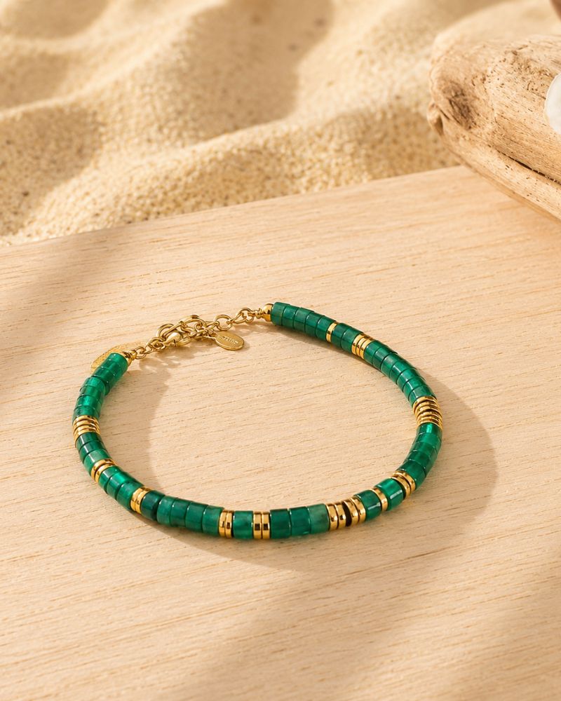 bracelet olivine agate verte bohm paris