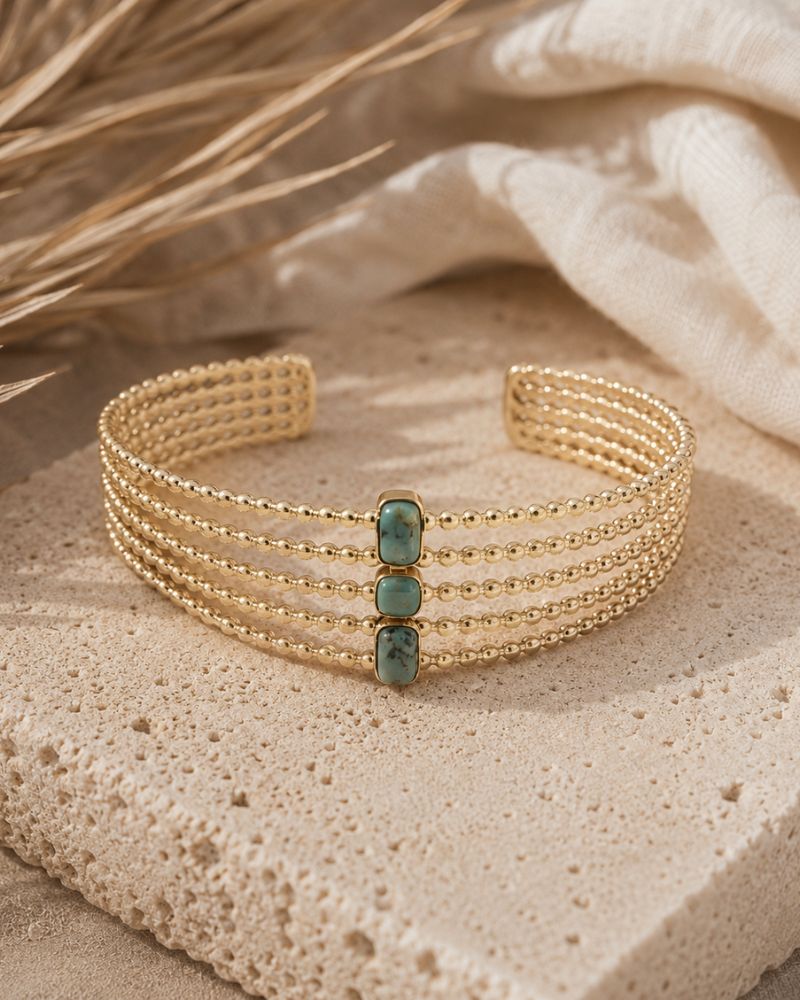 bracelet jonc ayden turquoise africaine