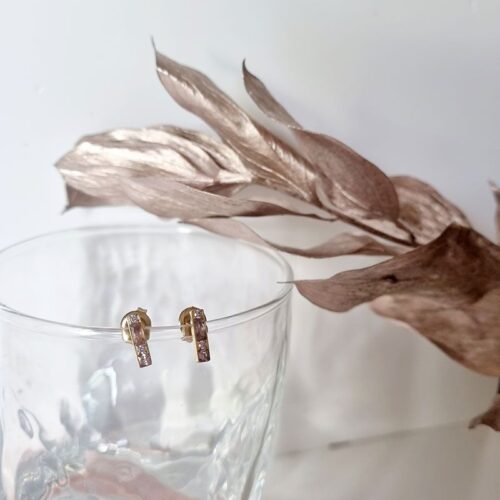 puces d'oreilles zirconium rose bohm