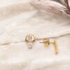 puces d'oreilles avec zirconium rose bohm paris
