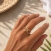 bague maille ovale ajourée bague maille ovale ajourée