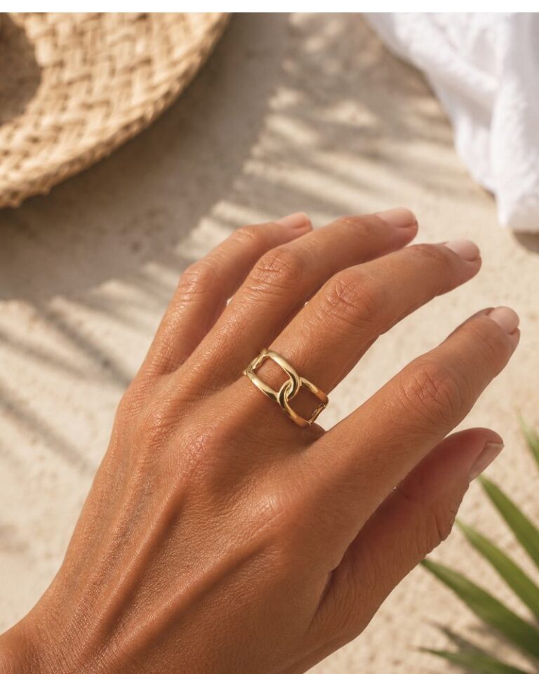 bague maille ovale ajourée bague maille ovale ajourée