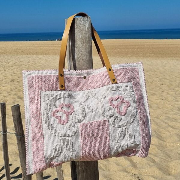 Sac cabas coton motif rose