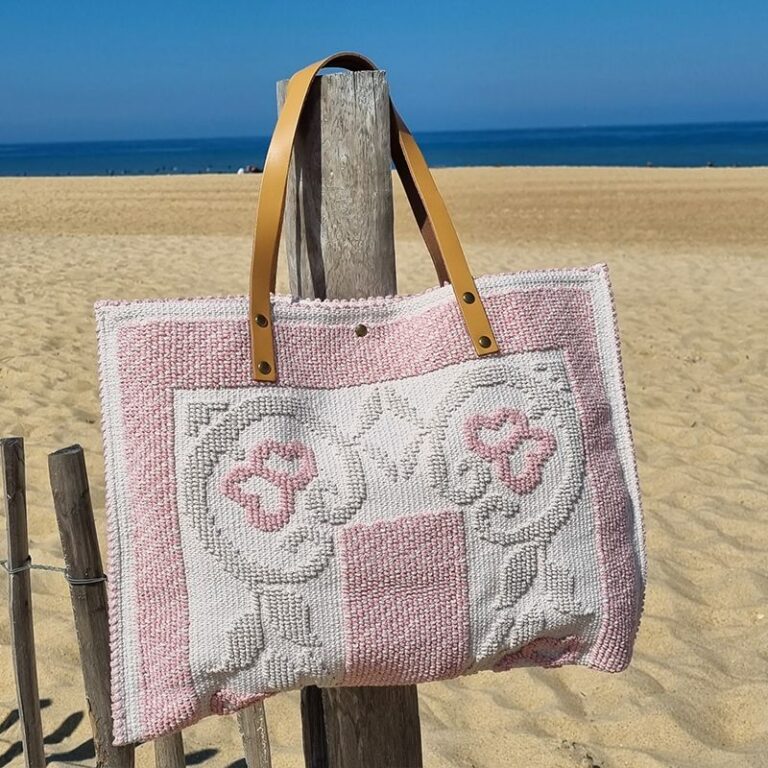 Sac cabas coton motif rose