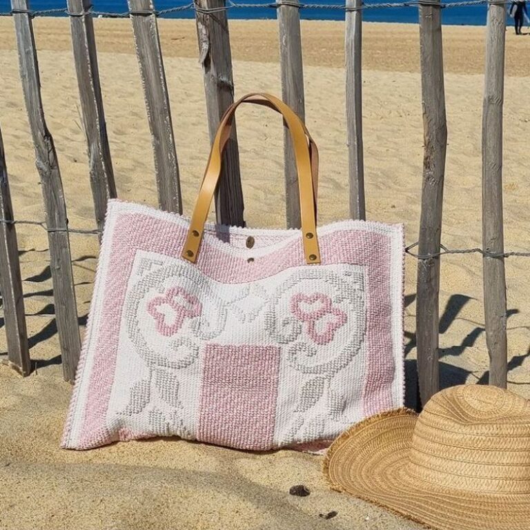 Sac cabas coton motif rose