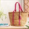 Sac panier jute Deva rose