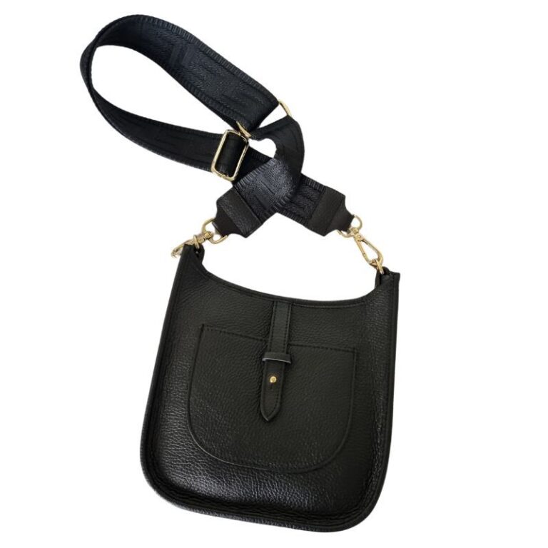 Sangle de sac motif uni noir