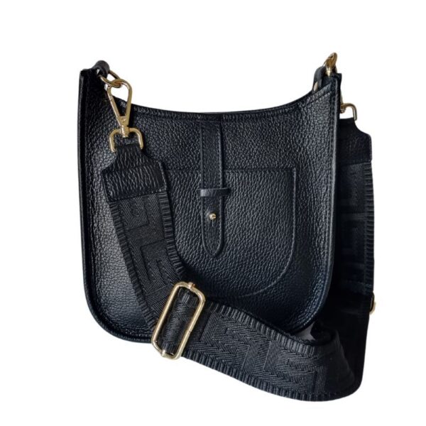 Sangle de sac motif uni noir