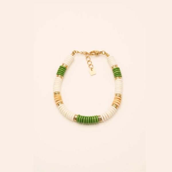 Bracelet Shera vert/beige