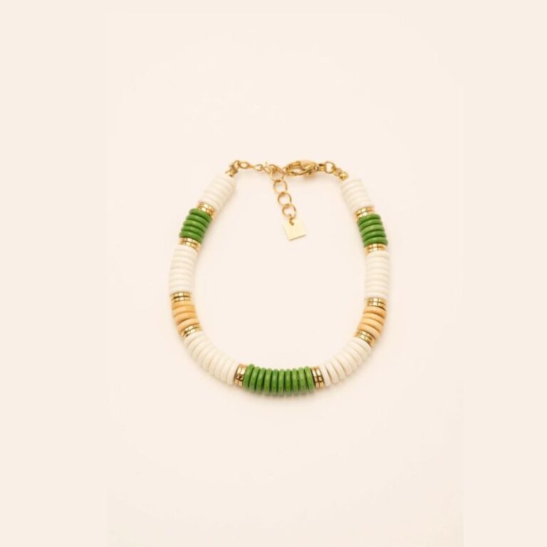Bracelet Shera vert/beige