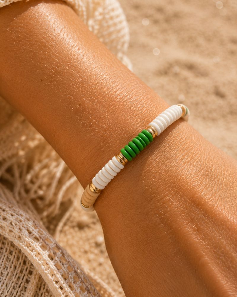 bracelet shera vert/beige