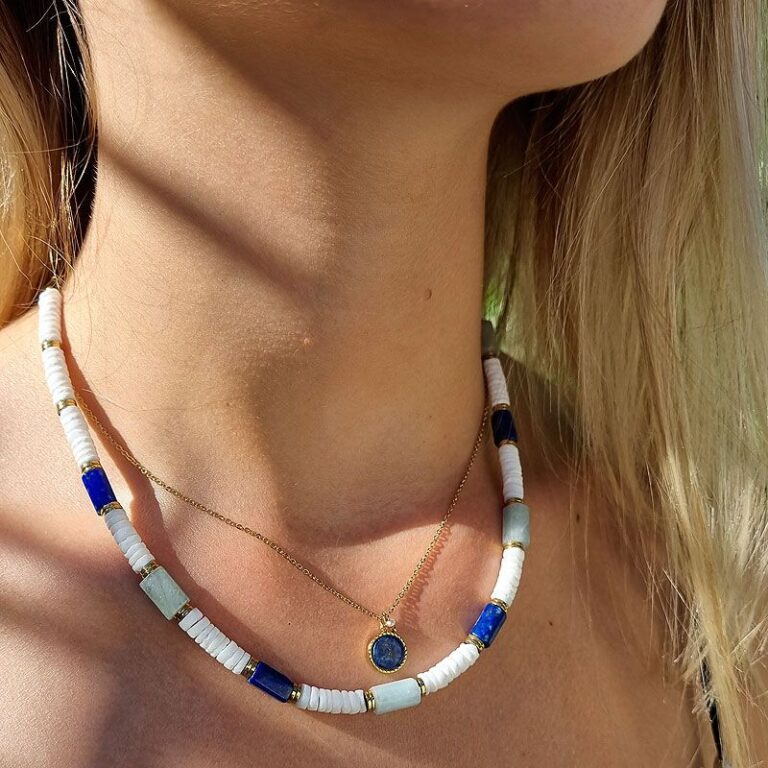 collier pendentif lapis lazuli