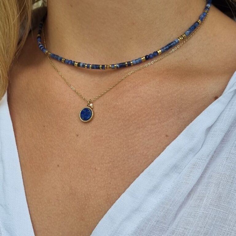 collier pendentif lapis lazuli