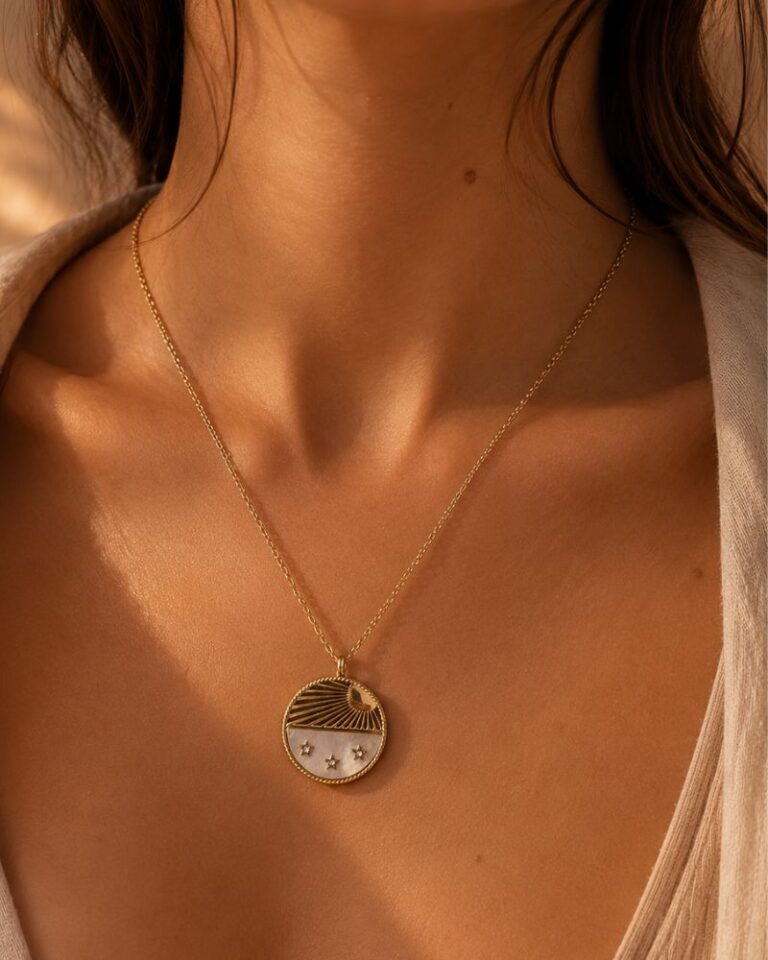 collier solaire étoiles nacre collier pendentif soleil nacre mile mila bijoux