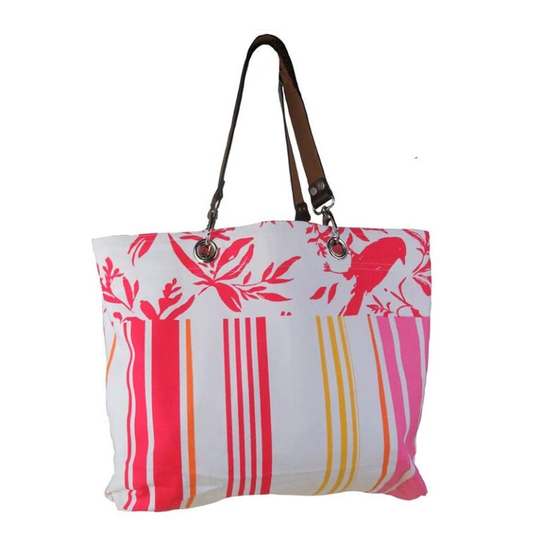 Sac toile réversible Ramatuelle Rose rouge