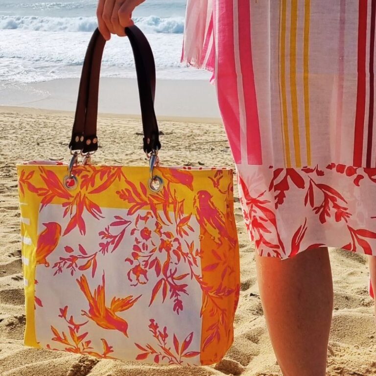 Sac toile réversible Ramatuelle Rose rouge