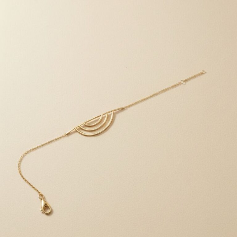 bracelet pour femme plaqué or 18kt design graphique