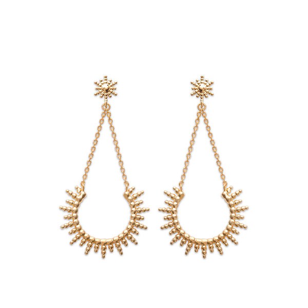Boucles d'oreilles Soleil plaqué or
