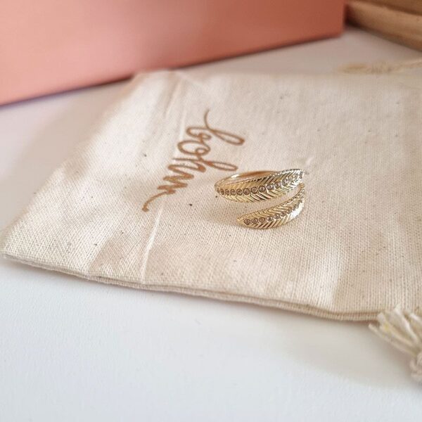 bague feuilles oxyde zirconium