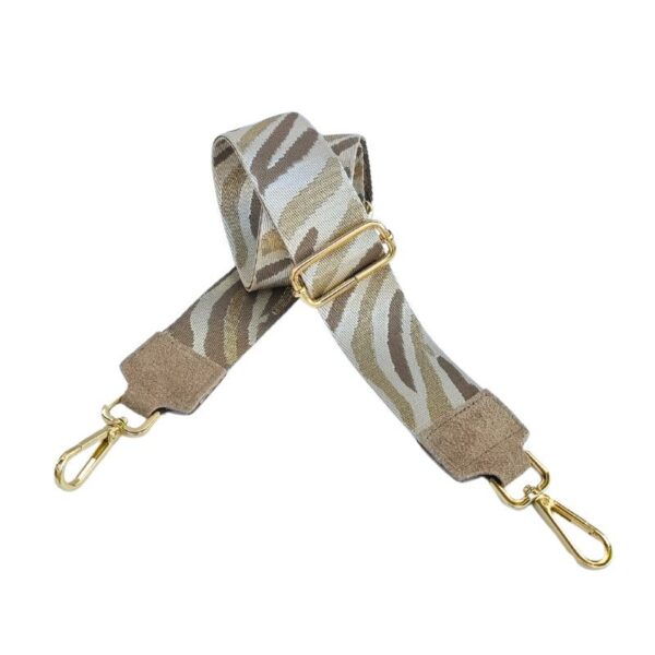 Sangle de sac imprimé taupe