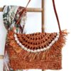 Pochette raphia ocre