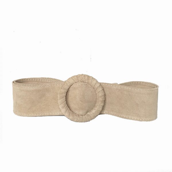 ceinture large daim beige
