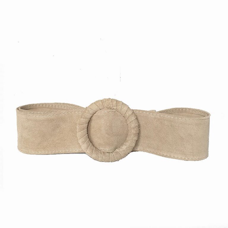 ceinture large daim beige