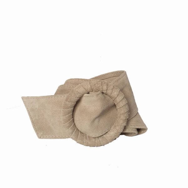 ceinture large daim beige