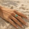 bague taya pierre amazonite et acier inoxydable bijou bohm paris