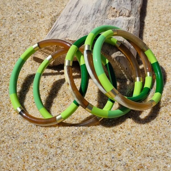 Bracelet corne de buffle trio Jungle