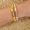 bracelet surf perles heishi jaune