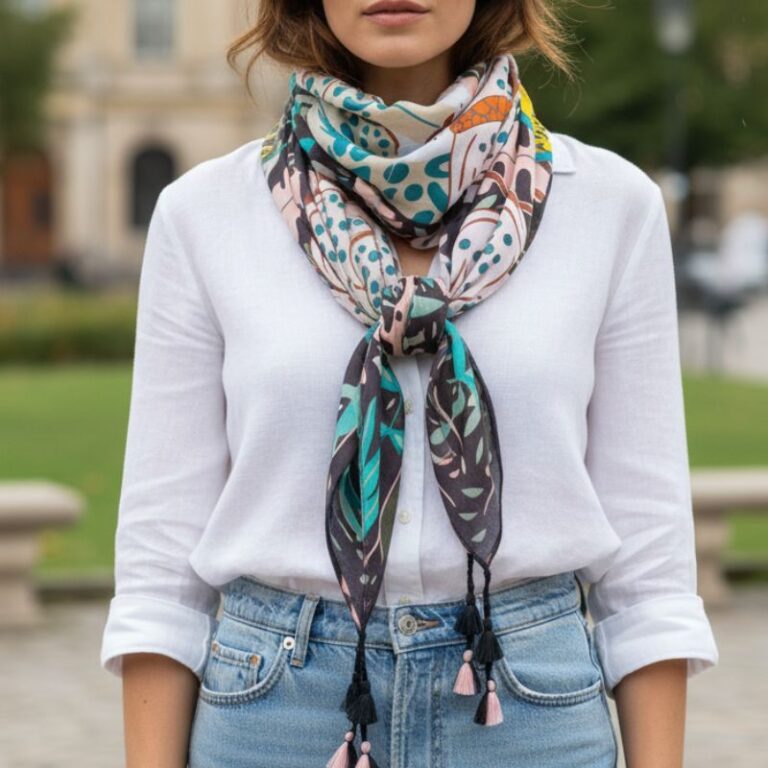 étole carré panthère et toucan mode ethnique chic marque Palme Paris