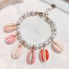 bracelet perles d'eau et cauris rose tendance breloques été 2025 bijou MILE MILA