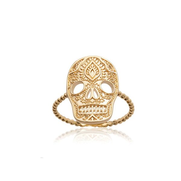 Bague Skull plaqué or