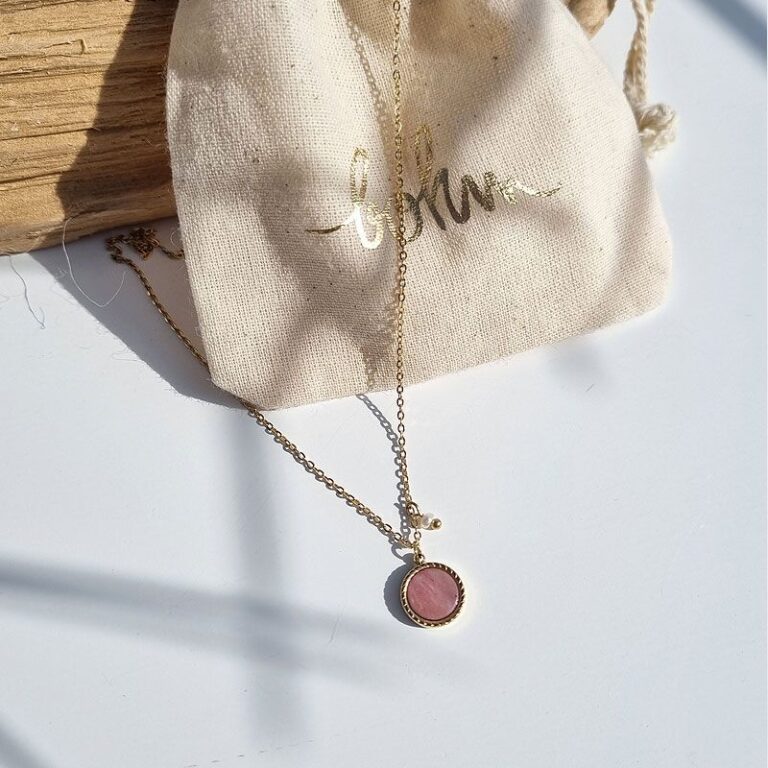 Collier Emllo Rhodonite