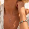collier emllo rhodonite collier fin pendentif rhodonite et petite perle d'eau bijou bohm paris