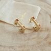 boucles d'oreilles Samia beige marron