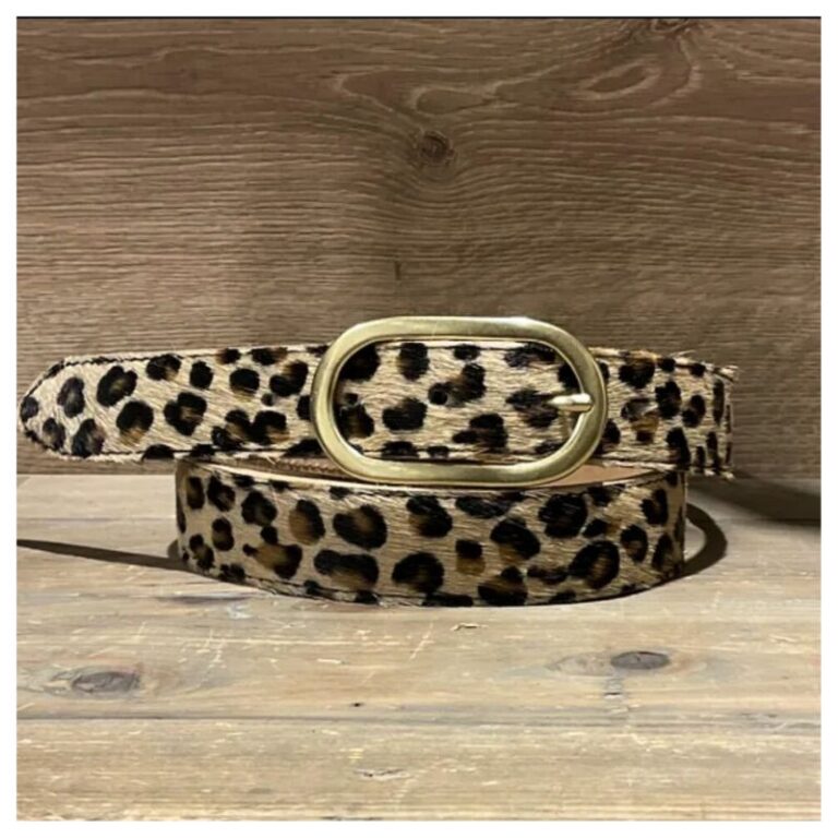 Ceinture cuir léopard